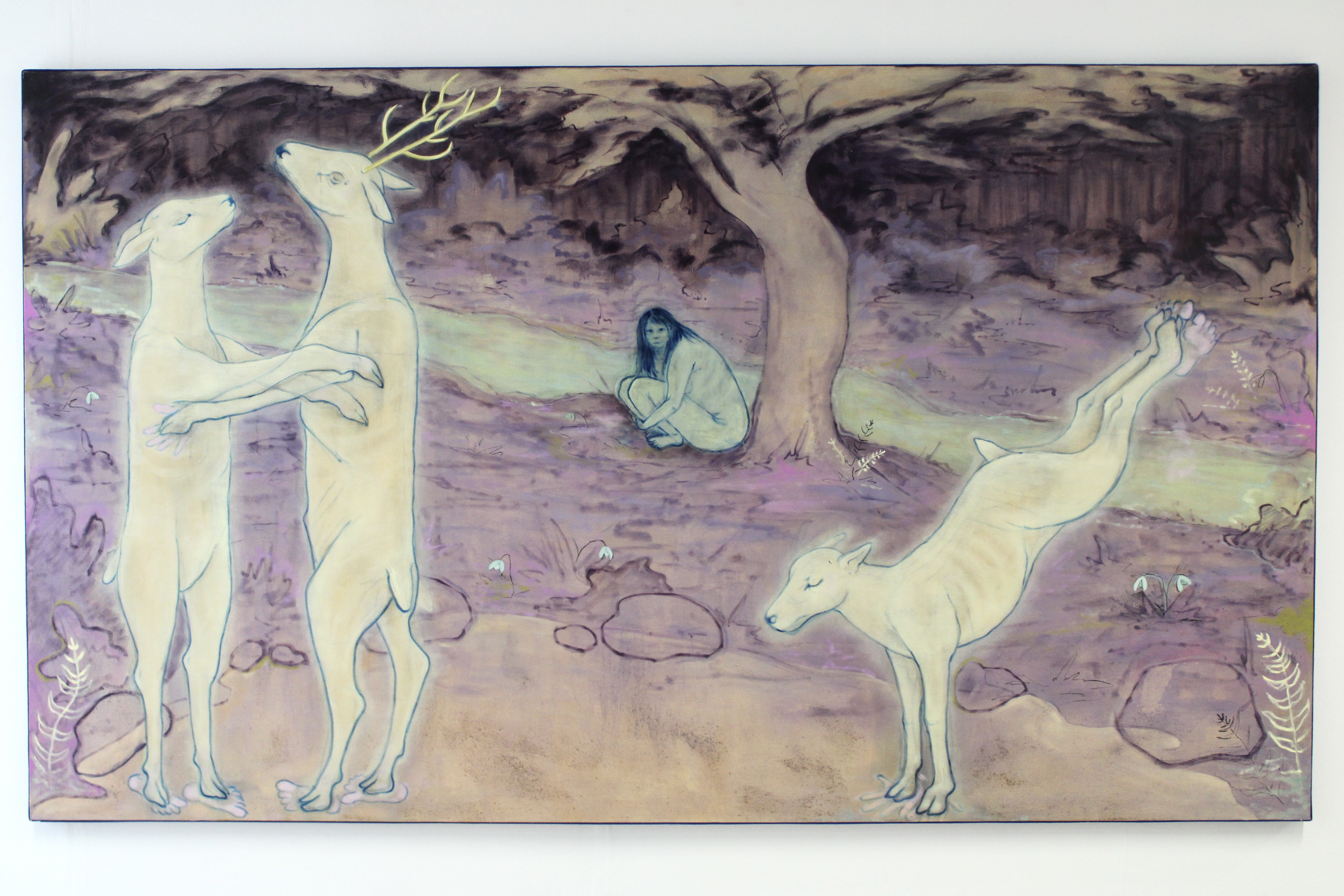 Natalie Gibson Midsummer night, Sweet delight, 2026, 140 x 240 cm, Oil on canvas.