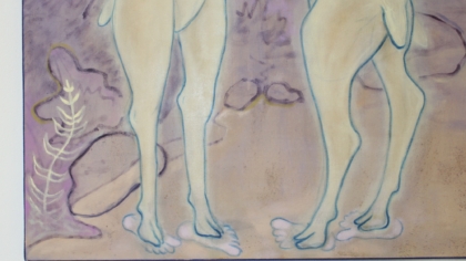 Natalie Gibson (Detail) Midsummer night, Sweet delight, 2026, 140 x 240 cm, Oil on canvas.