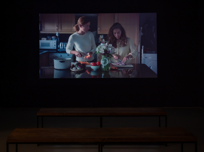 Gintė Regina, 'By Your Side' film in Gallery 3 at CCA Derry~Londonderry (2020) Gintė Regina, 'By Your Side' film in Gallery 3 at CCA Derry~Londonderry (2020)